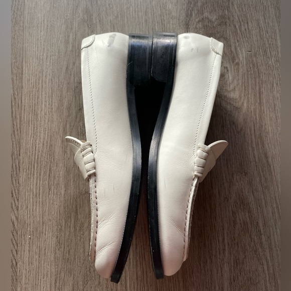 koio brea off white pearl modern italian leather penny slot loafer shoes size 37 - Picture 5 of 9